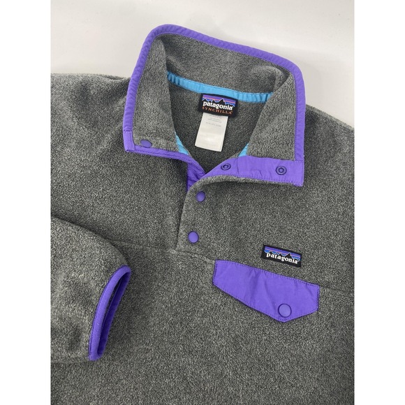 Patagonia Sweaters - Patagonia Synchilla Jacket Womens Medium Gray Fleece Snap-T Pullover Outdoor